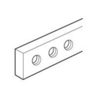 Copper bar with tapped holes - 12 x 4 mm - max. 160 A - length 990 mm