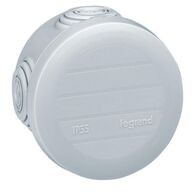 Round Plexo box with 4 direct entry membrane glands - IP55 IK07 - Ø60 height 40 - grey RAL 7035