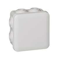 Square Plexo box with 7 direct entry membrane glands - IP55 IK07 - 80x80x45 mm - grey RAL 7035