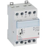Contactor CX³   with front face handle 4 pole - 63A - 400V~ -  4 NO contacts with 24V~ coil - 3 modules