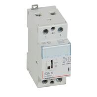 Low noise contactor CX³ with front face handle 2 pole - 63A - 250V~ -  2 NO contacts with 230V~ coil - 2 modules