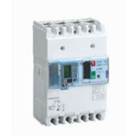 DPX³160 thermal magnetic release circuit breaker with earth leakage module, 4 poles 25A and breaking capacity 36kA