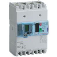 DPX³160 thermal magnetic release circuit breaker with earth leakage module, 4 poles 160A and breaking capacity 50kA