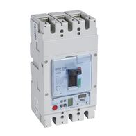 Circuit breaker DPX3 630,3 poles, with rated current of 500A and thermal magnetic protection.
