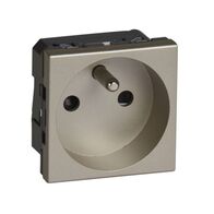Arteor™ - French standard 2P+E shuttered socket outlet 10 A to 16 A - 2 modules - Champagne