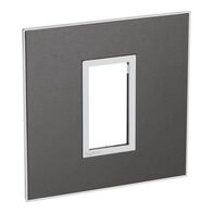 Arteor™ - British standard plate square version 1 module - Brushed Metal - Black