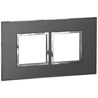 Arteor™ - British standard plate square version 4 modules - Brushed Metal - Black