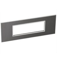 Arteor™ - British standard plate square version 6 modules - Brushed Metal - Black