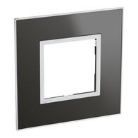 Arteor™ - British standard plate square version 2 modules - Reflective Metal - Black
