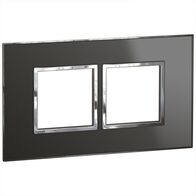 Arteor™ - British standard plate square version 4 modules - Reflective Metal - Black