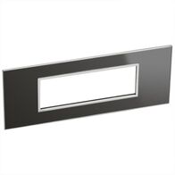 Arteor™ - Italian / US standard plate square version 6 modules - Reflective Metal - Black
