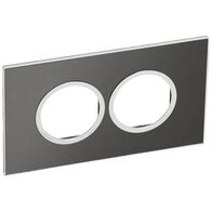 Arteor™ - British standard plate round version 4 modules - Brushed Metal - Black