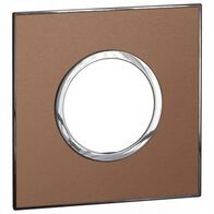 Arteor™ - British standard plate round version 2 modules - Brushed Metal - Pink Champagne