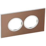 Arteor™ - British standard plate round version 4 modules - Brushed Metal - Pink Champagne