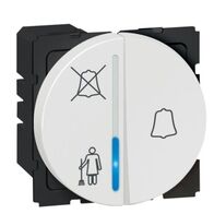 Arteor™ - Hotel bedroom call indicator - lamp + bell push - 2 round modules - White