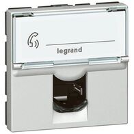 Arteor™ - Telephone socket - RJ12 - 6 contacts - 2 modules - Soft Alu