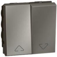 Arteor™ - Double switch for electric roller blinds control - 2 modules - Magnesium