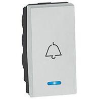 Arteor™ - 1-way push-button - with locator and bell symbol - 1 module - Soft Alu