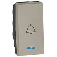 Arteor™ - 1-way push-button - with locator and bell symbol - 1 module - Champagne