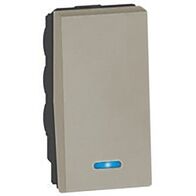 Arteor™ - 2-way push-button - with locator - 1 module - Champagne