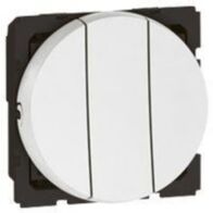 Arteor™ - 2 x 2-way + 1-way switch - 20 AX - 250 V~ - 3-gang - round - 2 mod -White
