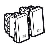 Arteor™ - Push-button for bed lights for lighting control - 2 x 1 mod - Magnesium