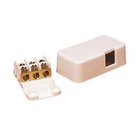 HPM 6mm 30A 3 Terminals Junction Box with Cord Grip Entry 37x68x22mm White