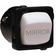 HPM 10A 1 & 2 Way Single Pole Single Throw MIRROR Engraved Rocker Switch White