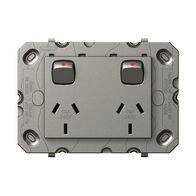 Legrand Arteor 770 Series 10A 2 Gang Horizontal Double Power Point  Magnesium