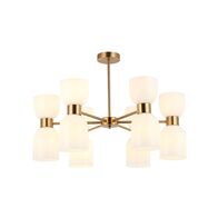 CLESSIDRA:  Interior Mirror Finish Smokey Black / Opal Glass Ellipse x12 Round Base Pendant Lights