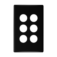 Excel Life Switch Coverplate 6 Gang Black