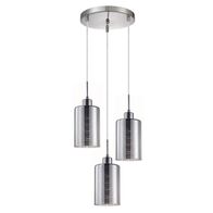 ESPEJO1: Interior Iron & Chrome Oblong Glass with Line Effect Pendant Lights