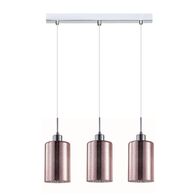 ESPEJO4: Interior Iron & Rose Gold Oblong Glass with Dotted Effect Pendant Lights