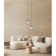 ESPIRAL: Interior Wine Glass Shade Wavy Finish Round Pendant Lights