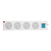 HPM General Purpose Child Safe 4 Outlet 175J Surge Protected Powerboard White