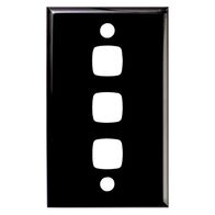 HPM Standard 3 Gang Rectangle Switch Cover Plate Black