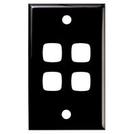 HPM Standard 4 Gang Rectangle Switch Cover Plate Black