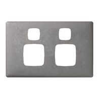 HPM Linea 2 Gang Power Point Coverplate Gunmetal