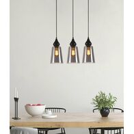 JEREZ: Bronze Amber/ Smokey Black Ellipse Glass Flat Top Pendant Lights