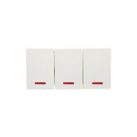 Legrand Como 10A 3 Gang Switch Mechanism with Neon White