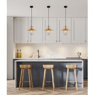 PAPILLON: Interior Oblong Iron with Glass Coolie Pendant Lights