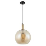 PATERA: Interior Glass with Extended Bronze Highlight Pendant Lights