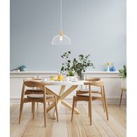 STRAND: Iron and Wood Dome Cage Pendant Lights