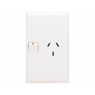 HPM Standard 10A Vertical Single Power Point White