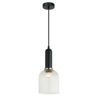 VINTAJ: Retro Interior Ellipse Shape Ribbed Glass Pendant Lights