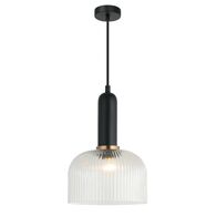 VINTAJ: Retro Interior Dome Shape Ribbed Glass Pendant Lights