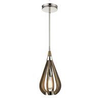 BONITO: Rustic Small Taupe / Winter Moss Wood Tear Drop Pendant Light