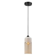 CASA: Retro White With Amber Oblong Pendant Light