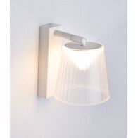 CHESTER: City Series LED Wall White 1 Switch Clear PS Shade Wall Lights