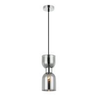 CLESSIDRA: Interior Mirror Finish Smokey Black / Opal Glass Ellipse Pendant Lights